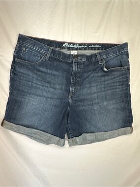 Eddie Bauer Dark Blue Denim Roll-Cuff Women's Shorts